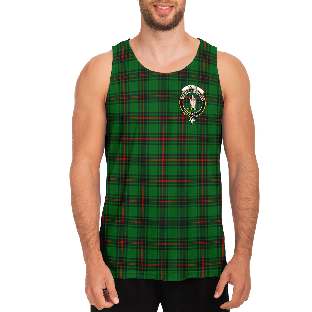 Logie Tartan Mens Tank Top with Family Crest - Tartan Vibes Clothing