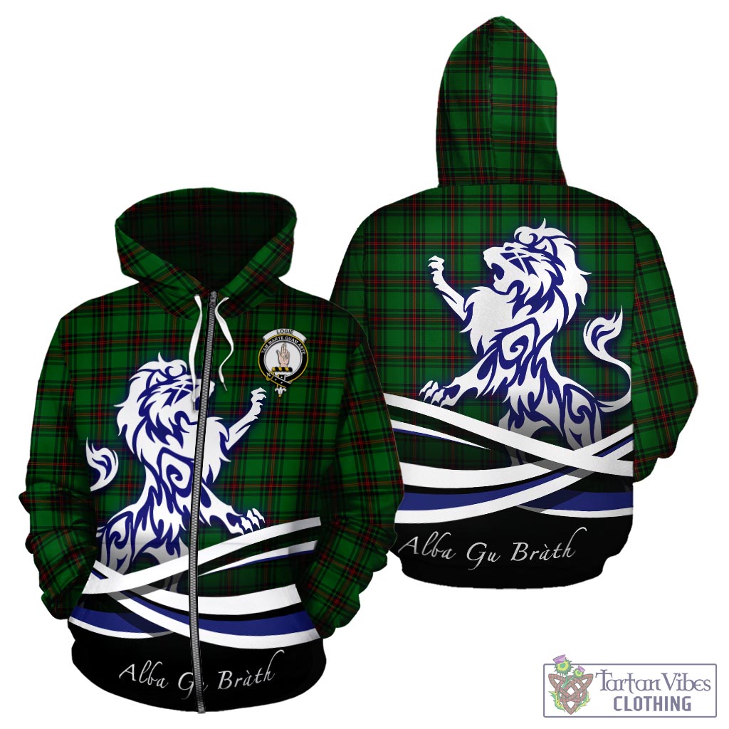 Logie Tartan Hoodie with Alba Gu Brath Regal Lion Emblem - Tartan Vibes Clothing