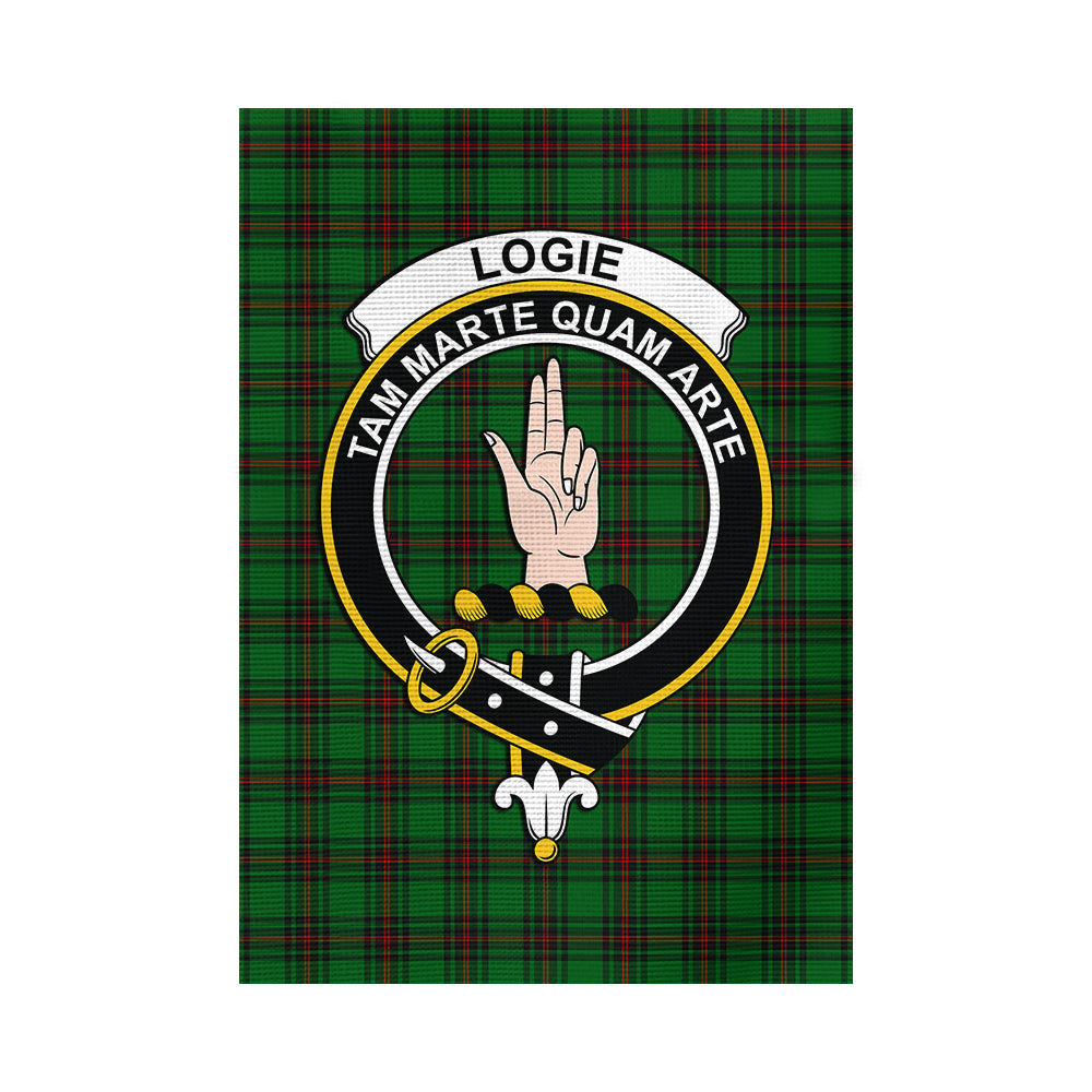 logie-tartan-flag-with-family-crest