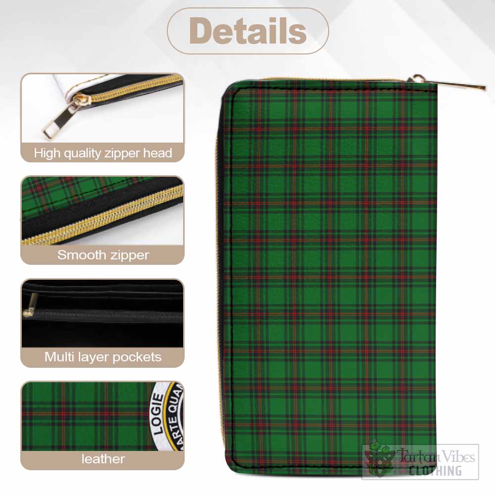 Logie Tartan Women's Leather Wallet with Family Crest - Tartan Vibes Clothing