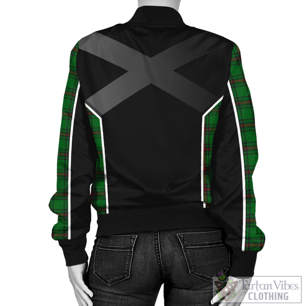 Logie Tartan Bomber Jacket with Family Crest and Scottish Thistle Vibes Sport Style - Tartan Vibes Clothing