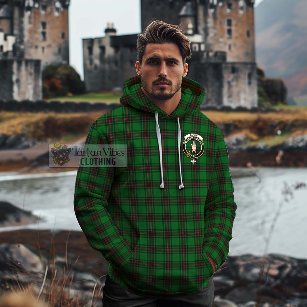 Logie Tartan Cotton Hoodie with Family Crest Celtic Skull Style - Tartan Vibes Clothing
