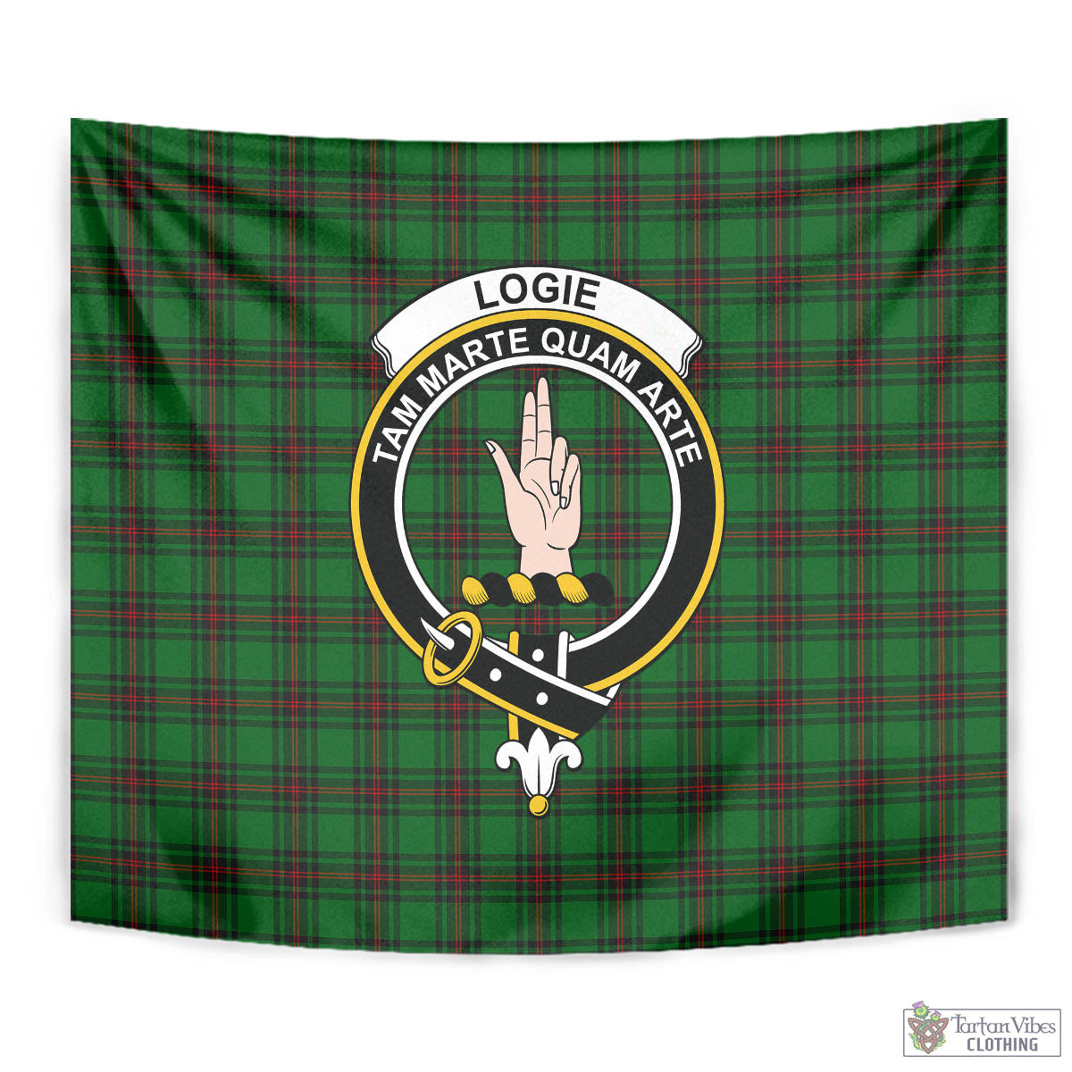 Logie Tartan Tapestry Wall Hanging and Home Decor for Room with Family Crest - Tartan Vibes Clothing