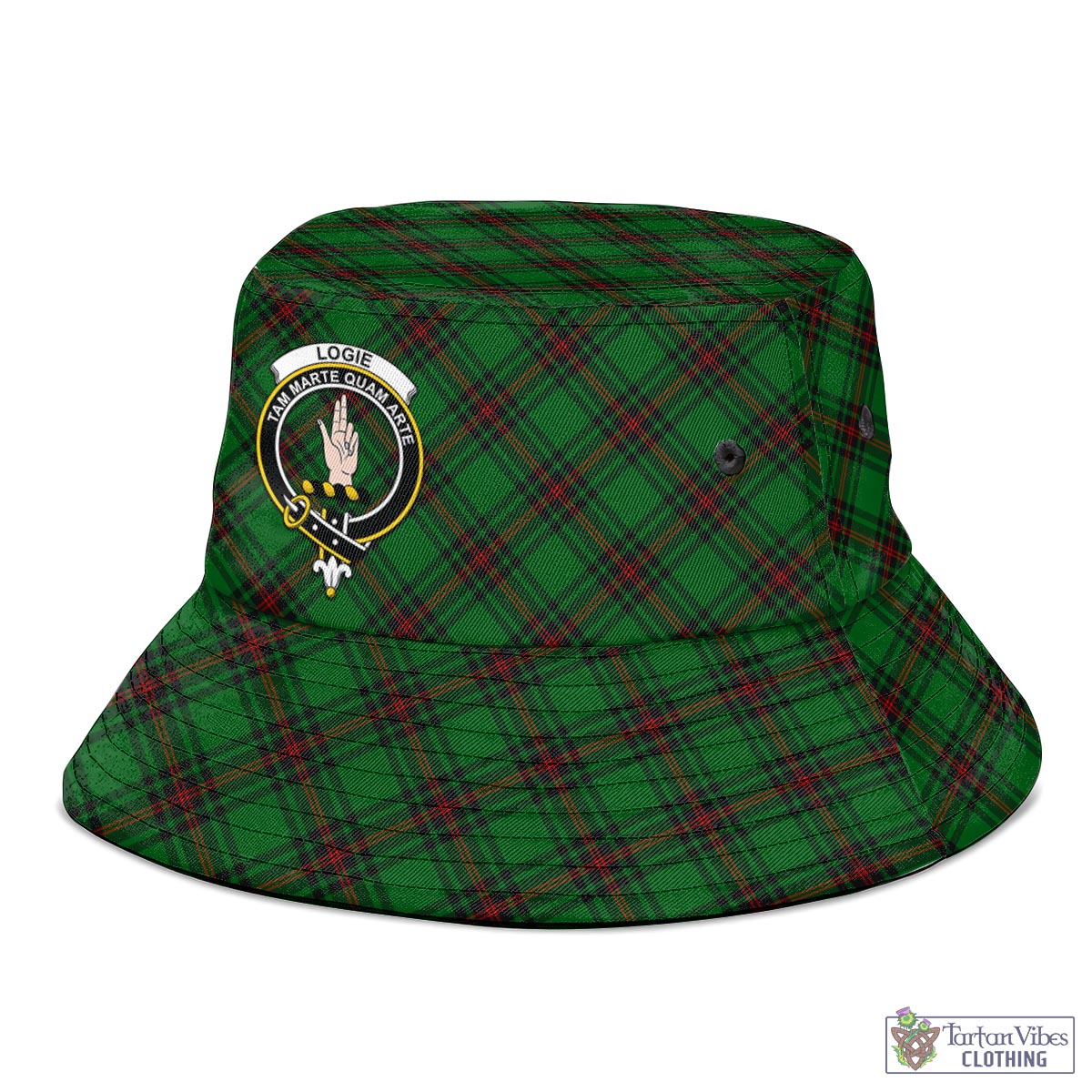 Logie Tartan Bucket Hat with Family Crest - Tartan Vibes Clothing