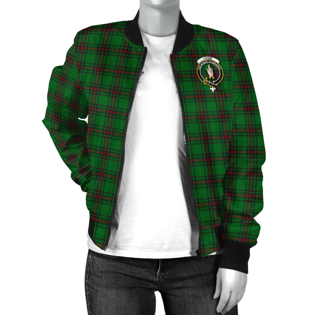 Logie Tartan Bomber Jacket with Family Crest - Tartan Vibes Clothing