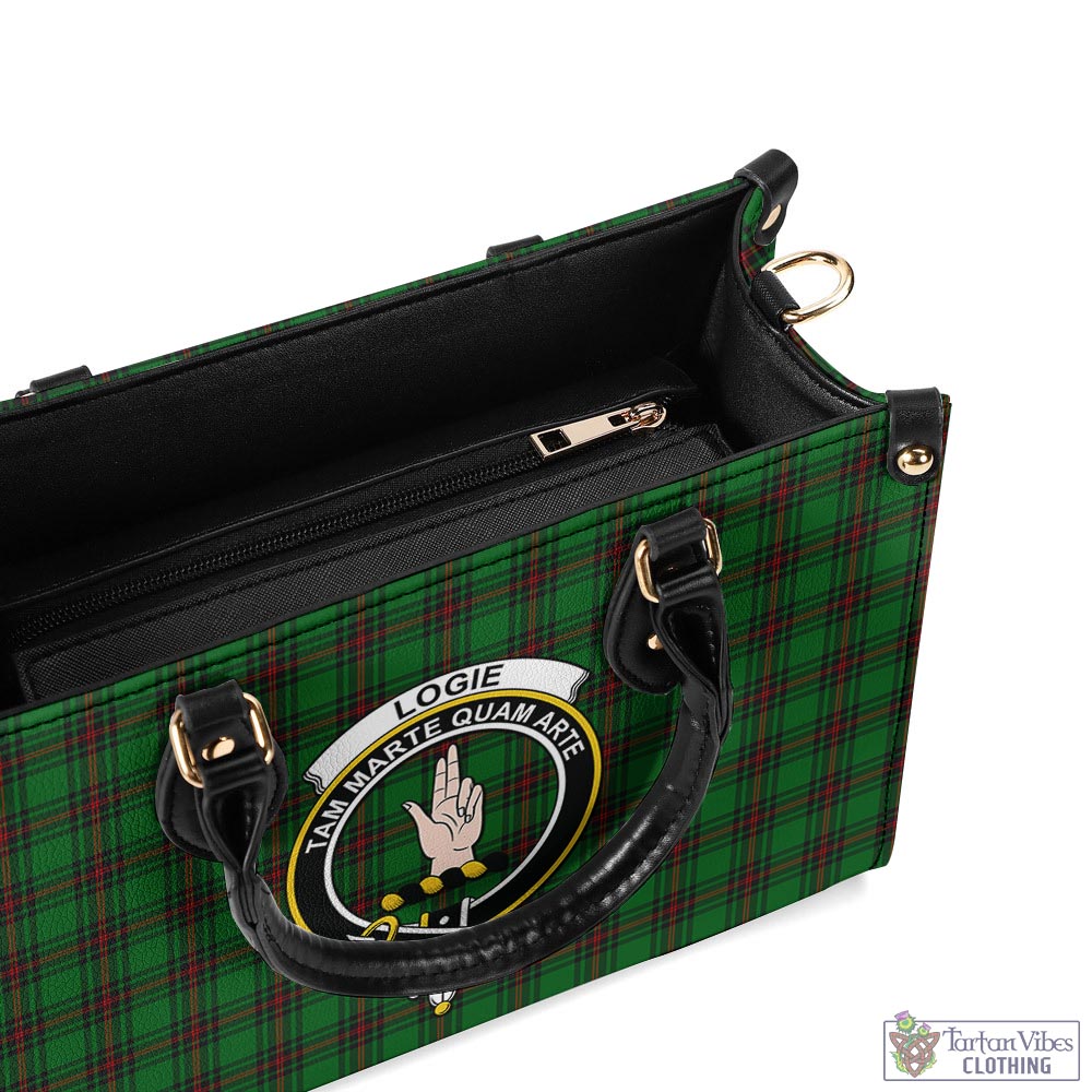 Logie Tartan Luxury Leather Handbags with Family Crest - Tartan Vibes Clothing
