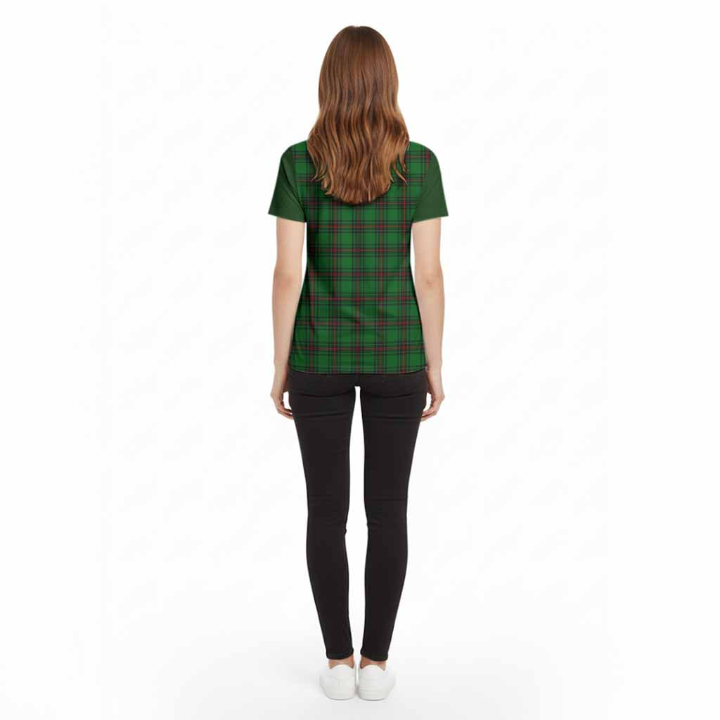 Logie Tartan Accent Cotton T-shirt with Family Crest