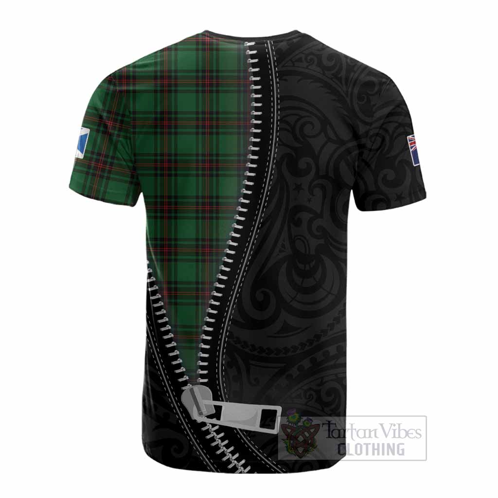 Logie Tartan Cotton T-shirt New Zealand Pattern Unique Zipper Stylized