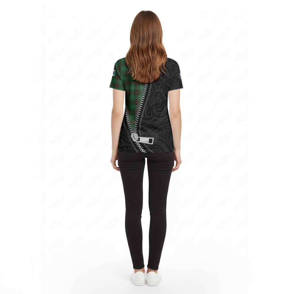 Logie Tartan Cotton T-shirt New Zealand Pattern Unique Zipper Stylized