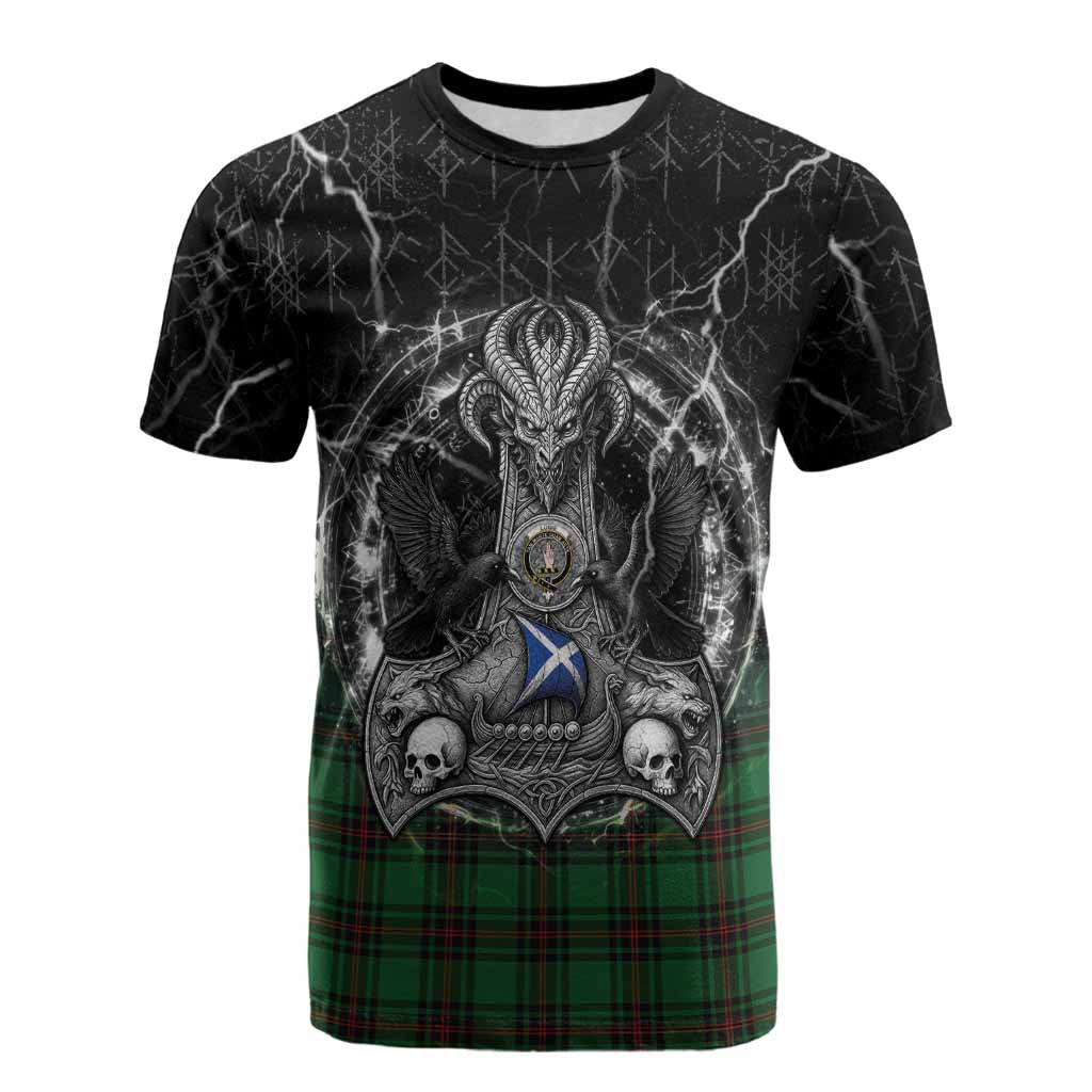 Logie Tartan Crest Cotton T-shirt Celtic Odin's Raven Legacy