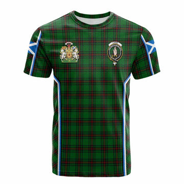 Logie Tartan Crest Cotton T-shirt Scotland Coat of Arm Flag Style - Tartan Vibes Clothing