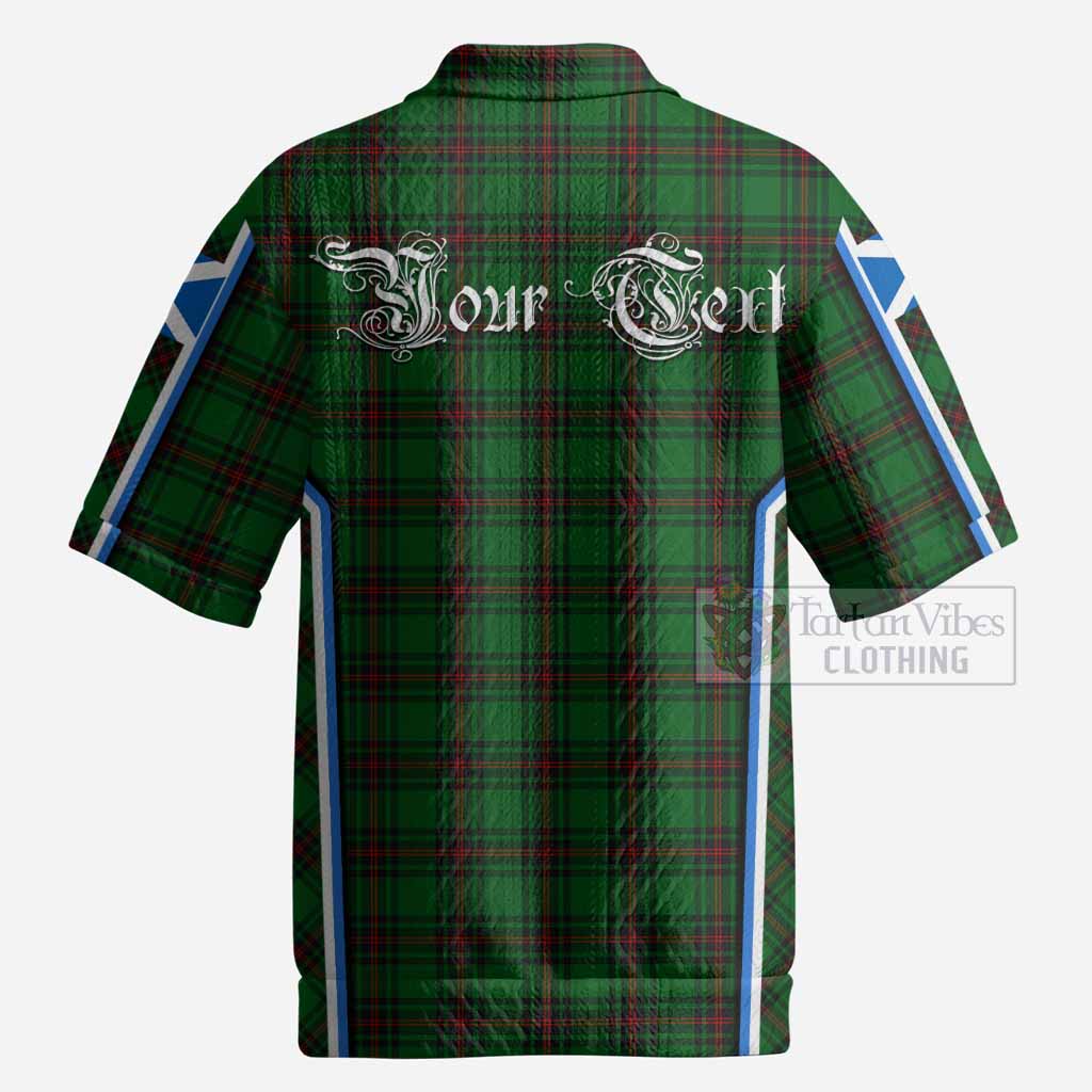 Logie Tartan Crest Men’s Polo Sweater Top Scotland Coat of Arm Flag Style