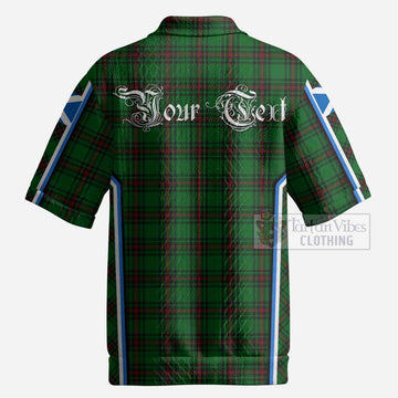 Logie Tartan Crest Men’s Polo Sweater Top Scotland Coat of Arm Flag Style