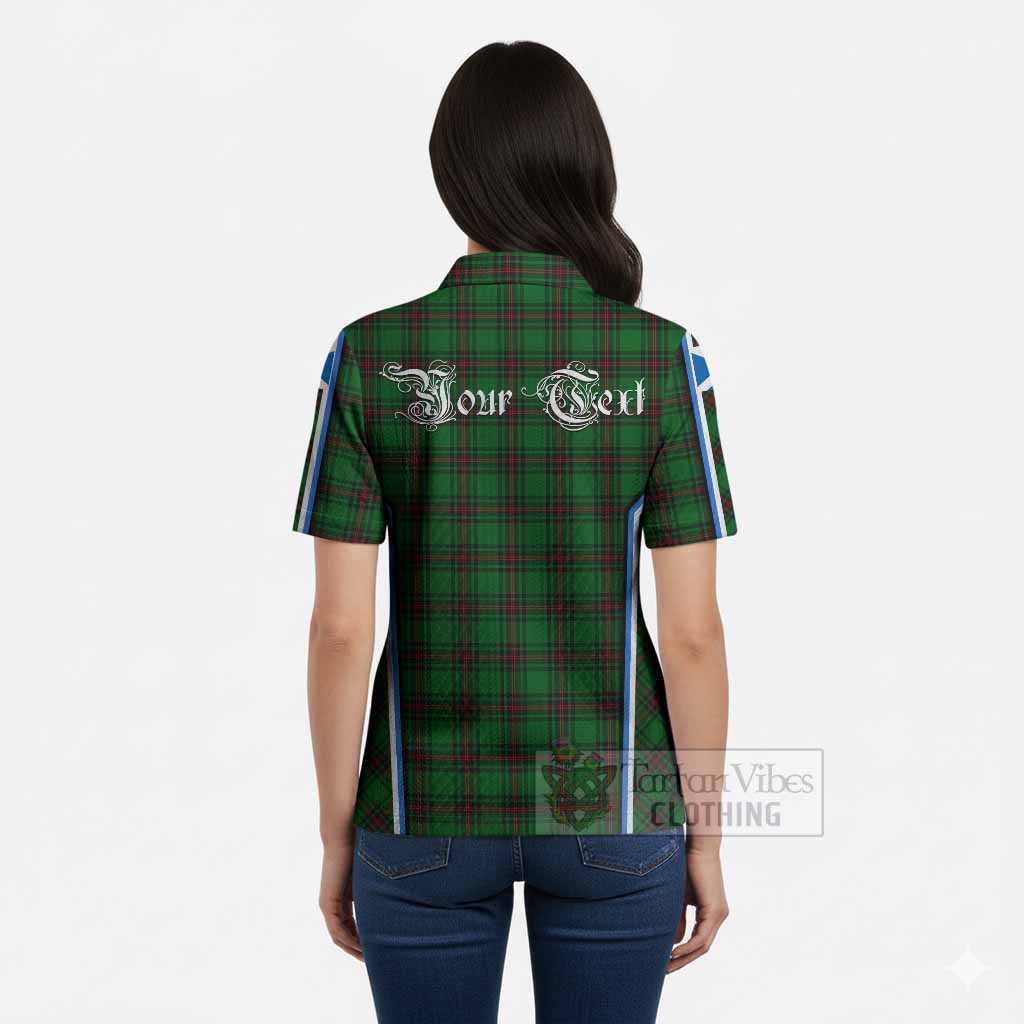 Logie Tartan Crest Women’s Polo Sweater Top Scotland Coat of Arm Flag Style