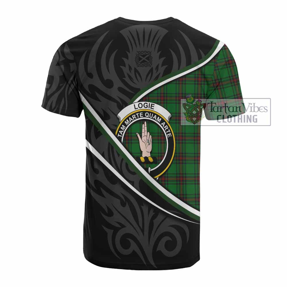 Logie Tartan Family Crest Cotton T-shirt Celtic Scottish Thistle Floral - Tartan Vibes Clothing