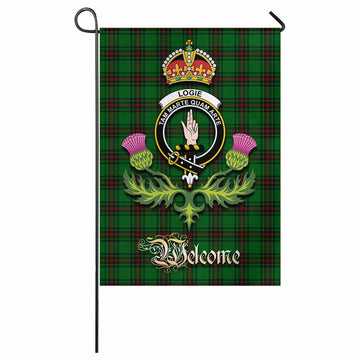 Logie Tartan Family Crest Garden Flag Royal Thistle Welcome Style - Tartan Vibes Clothing