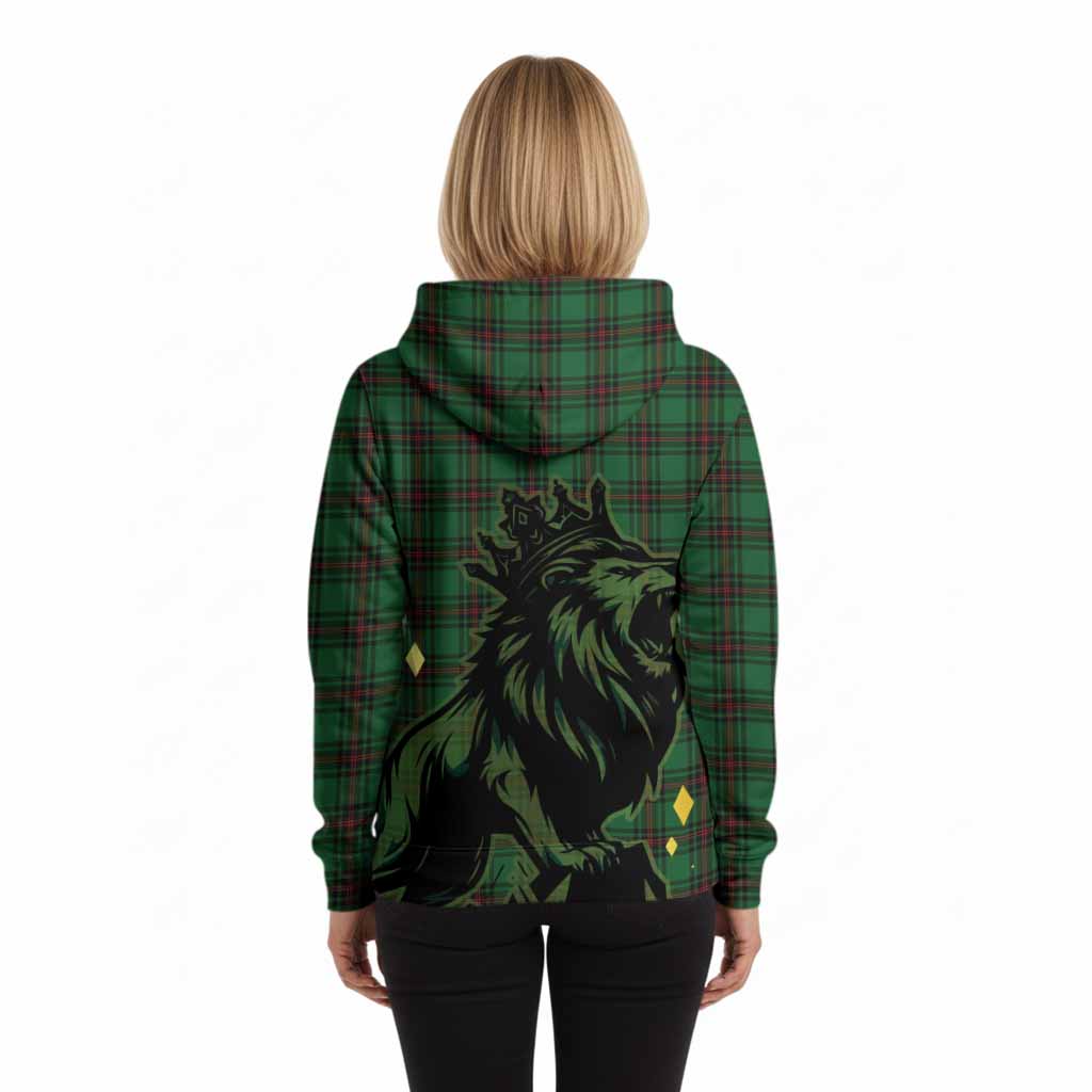 Logie Tartan Family Crest Hoodie Crowned Lion Roaring
