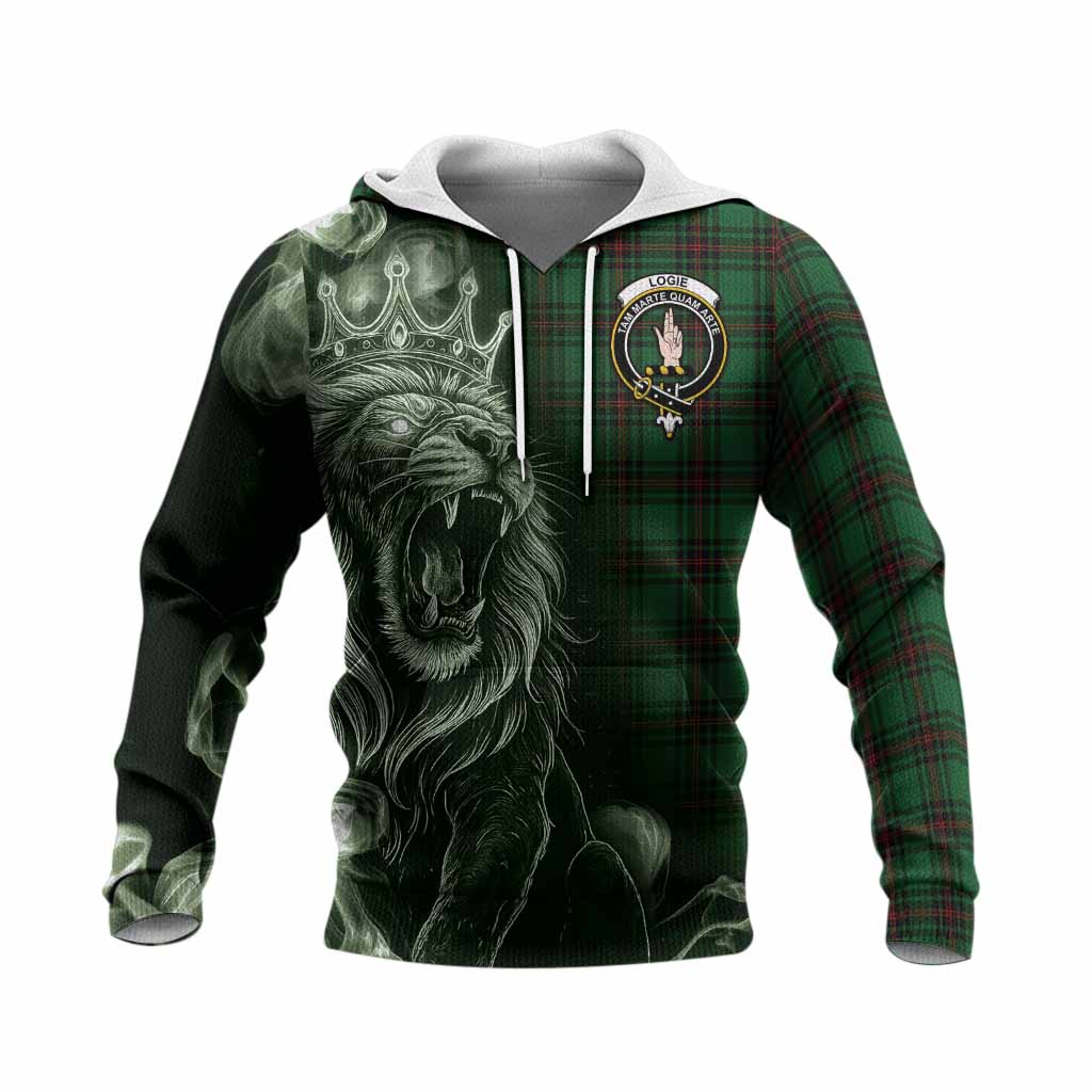 Logie Tartan Knitted Hoodie Roaring Lion Heritage