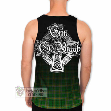 Tartan Vibes Clothing Lombard Irish Clan Men's Tank Top with Coat of Arms Erin Go Bragh Celtic Inspired