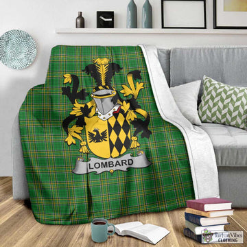 Lombard Irish Clan Tartan Blanket with Coat of Arms - Tartan Vibes Clothing