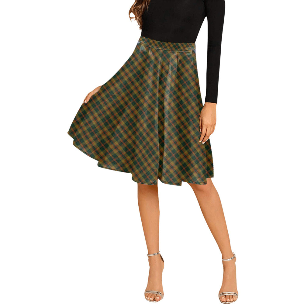 Londonderry (Derry) County Ireland Tartan Melete Pleated Midi Skirt Cross Style Female - Tartan Vibes Clothing