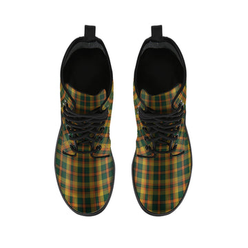 Londonderry (Derry) County Ireland Tartan Leather Boots - Tartan Vibes Clothing
