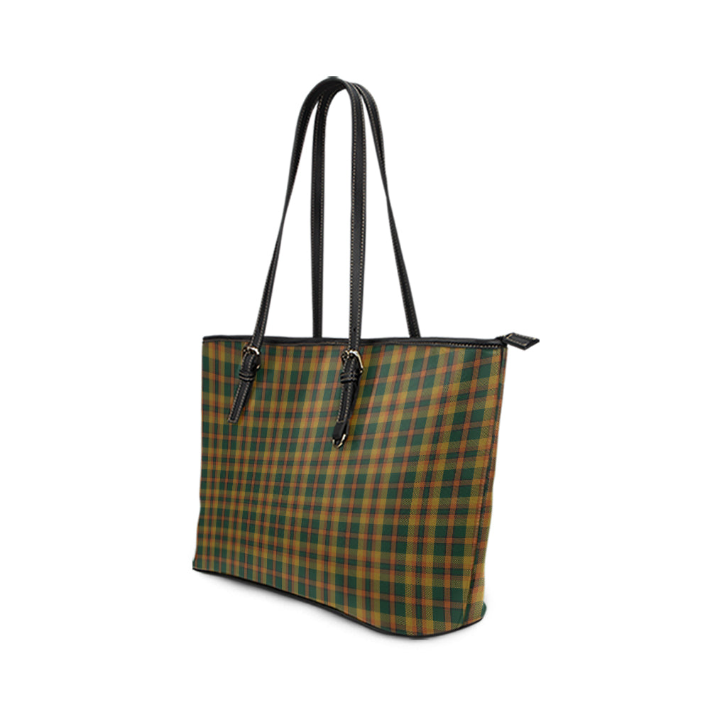 Londonderry (Derry) County Ireland Tartan Leather Tote Bag - Tartan Vibes Clothing