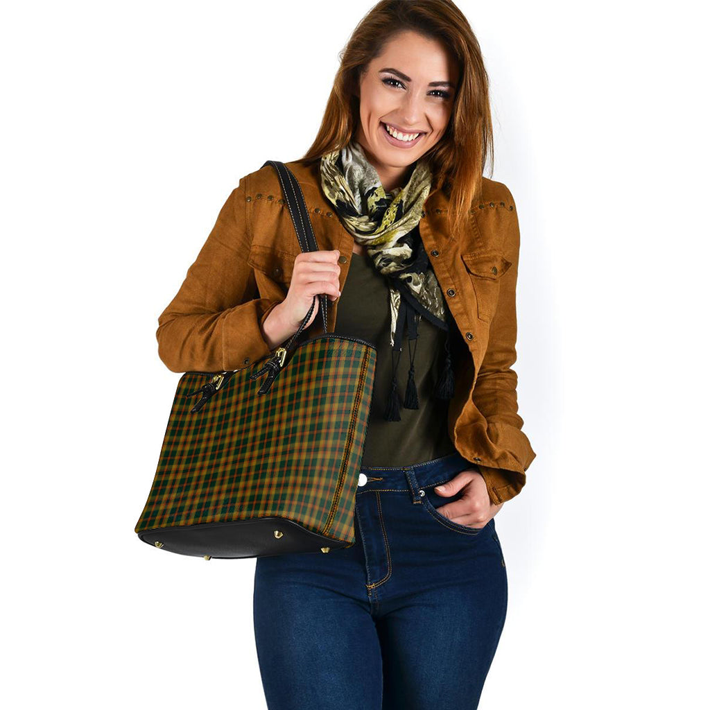 Londonderry (Derry) County Ireland Tartan Leather Tote Bag - Tartan Vibes Clothing