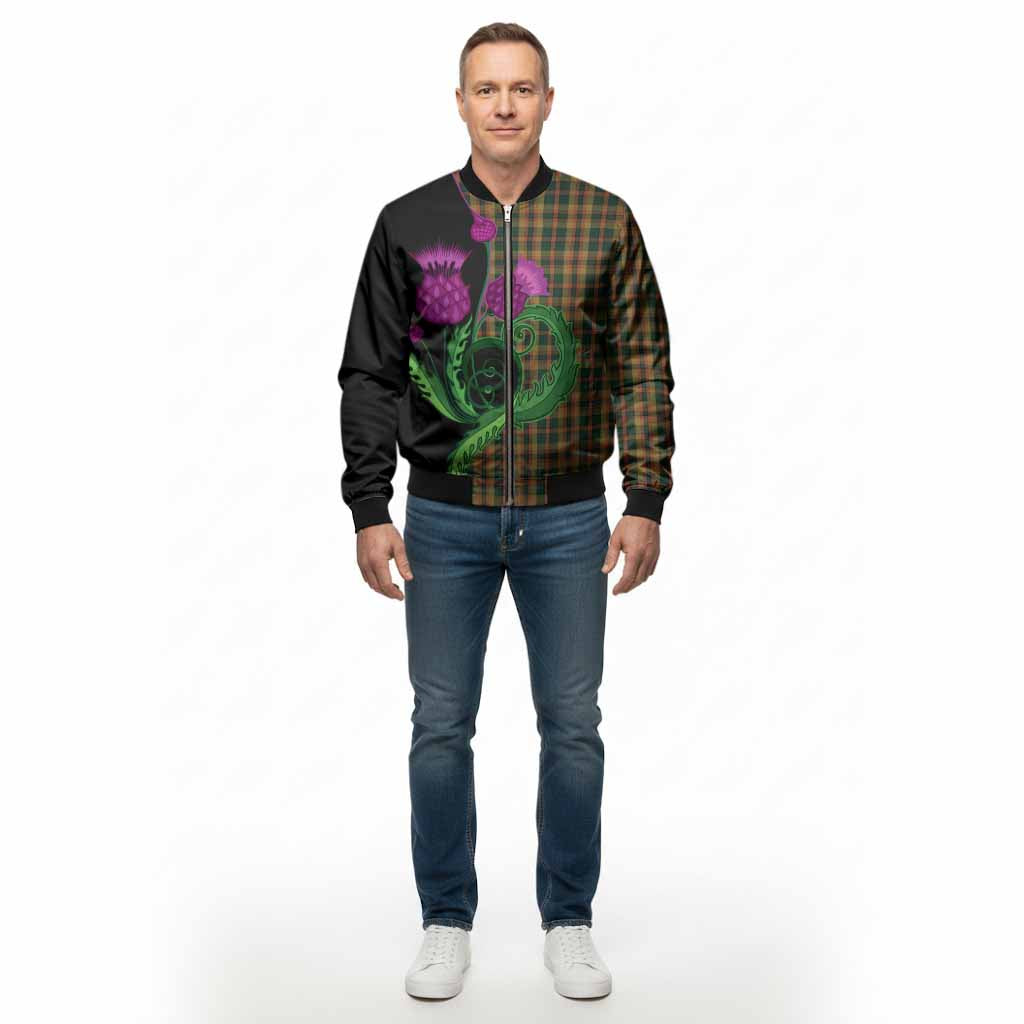 Londonderry (Derry) County Ireland Tartan Bomber Jacket Traditional Scottish Thistle