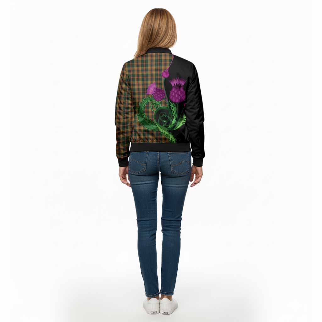 Londonderry (Derry) County Ireland Tartan Bomber Jacket Traditional Scottish Thistle