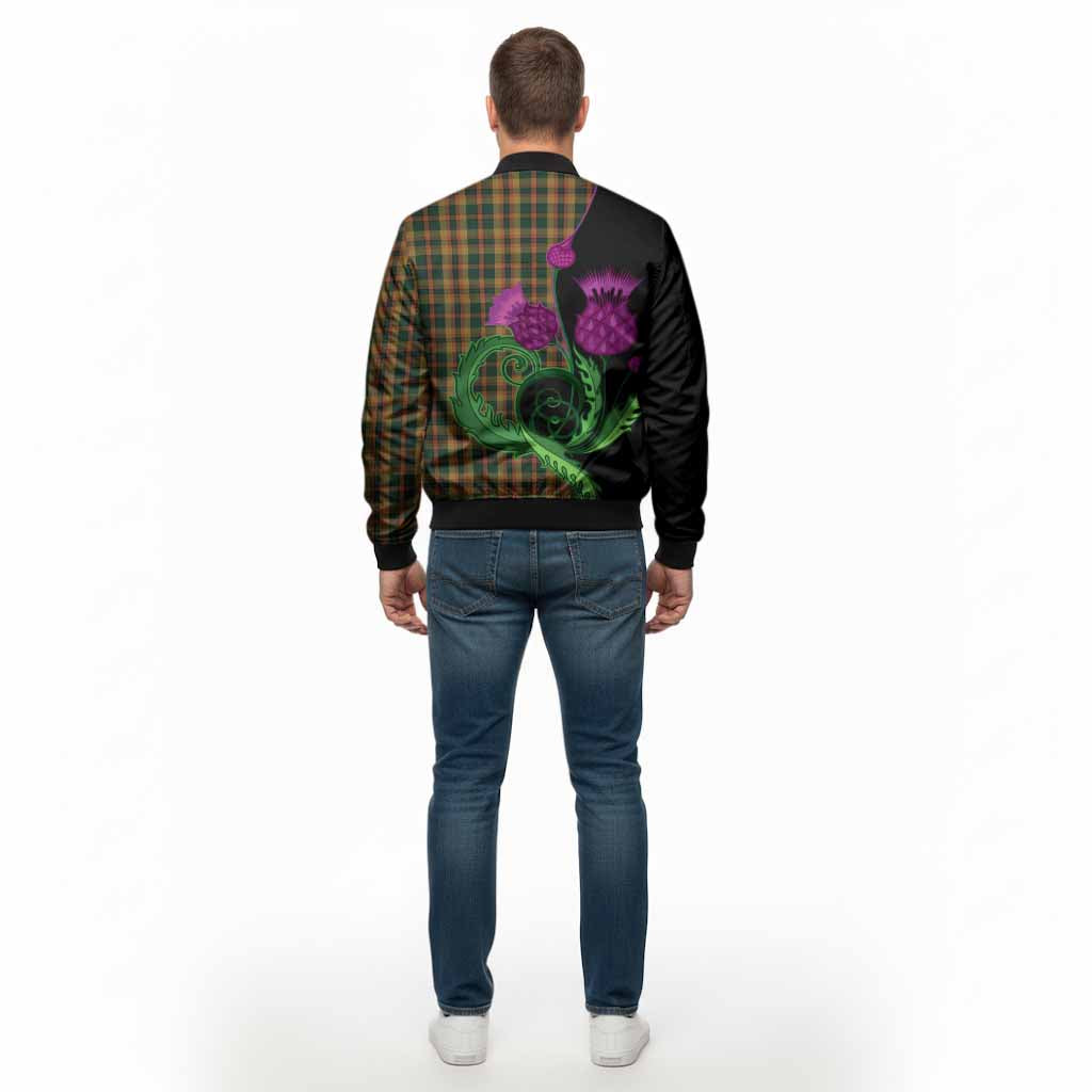 Londonderry (Derry) County Ireland Tartan Bomber Jacket Traditional Scottish Thistle