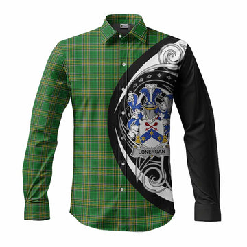 Tartan Vibes Clothing Lonergan Irish Clan Long Sleeve Button Shirt Celtic Circle Style