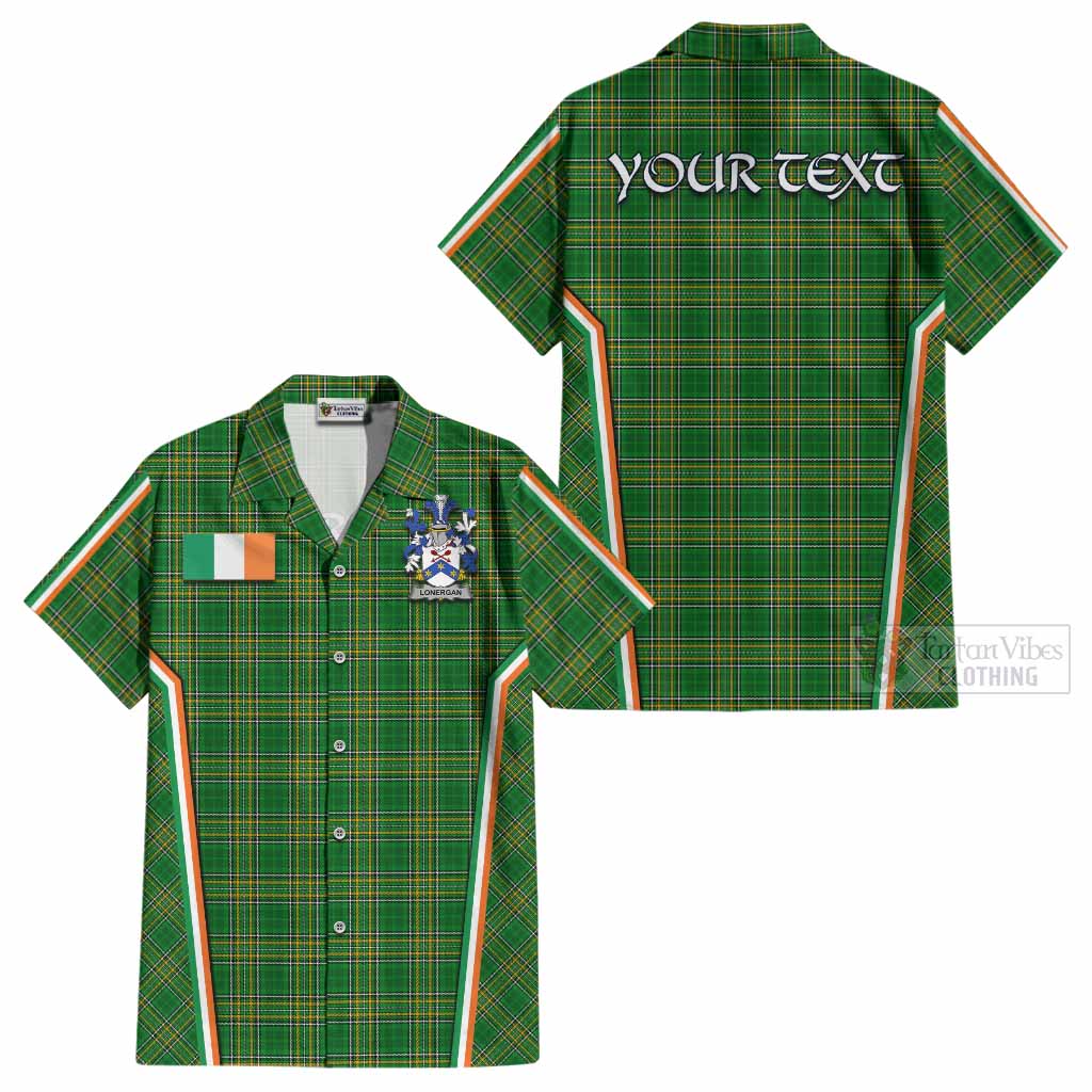 Lonergan Irish Clan Coat of Arm Tartan Cotton Hawaiian Shirt Flag Style