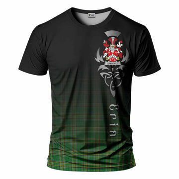 Tartan Vibes Clothing Longfield Irish Clan T-Shirt with Coat of Arms Erin Go Bragh Celtic Inspired