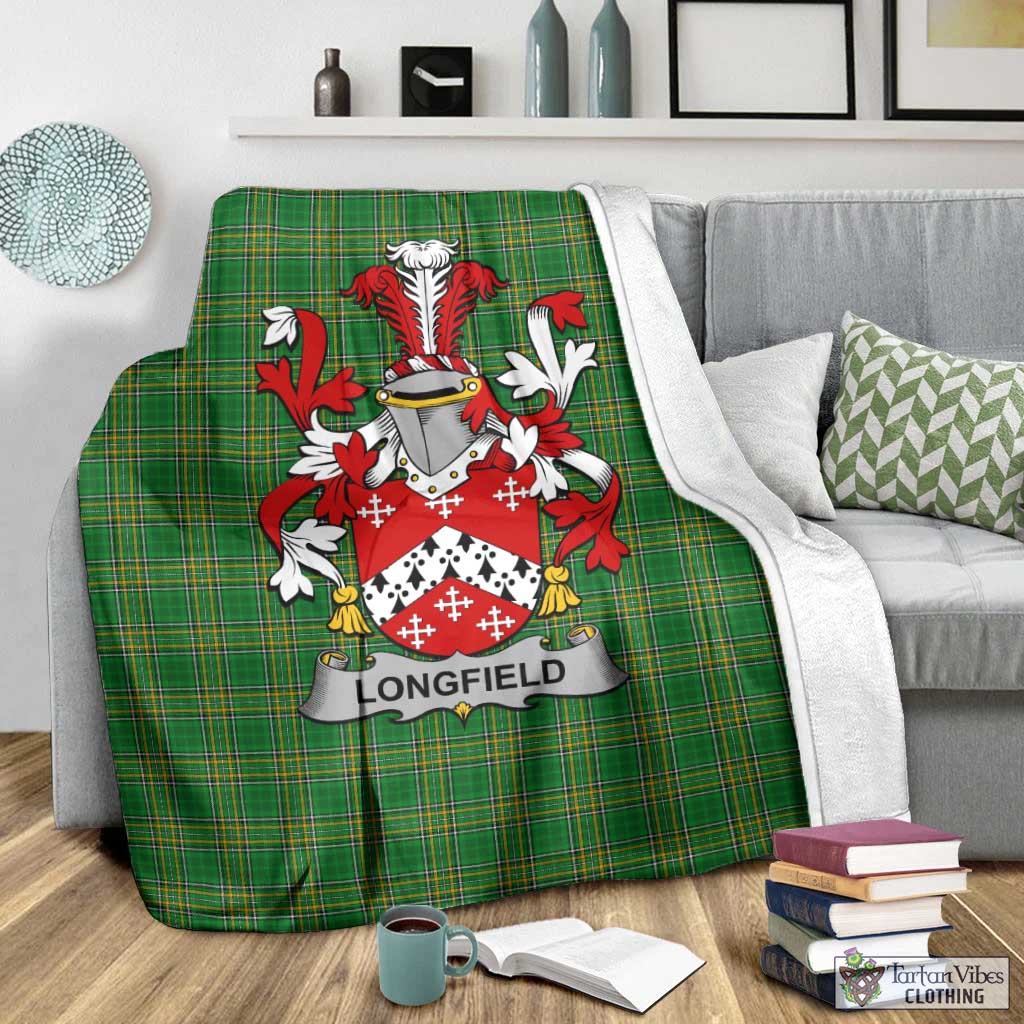 Longfield Irish Clan Tartan Blanket with Coat of Arms - Tartan Vibes Clothing