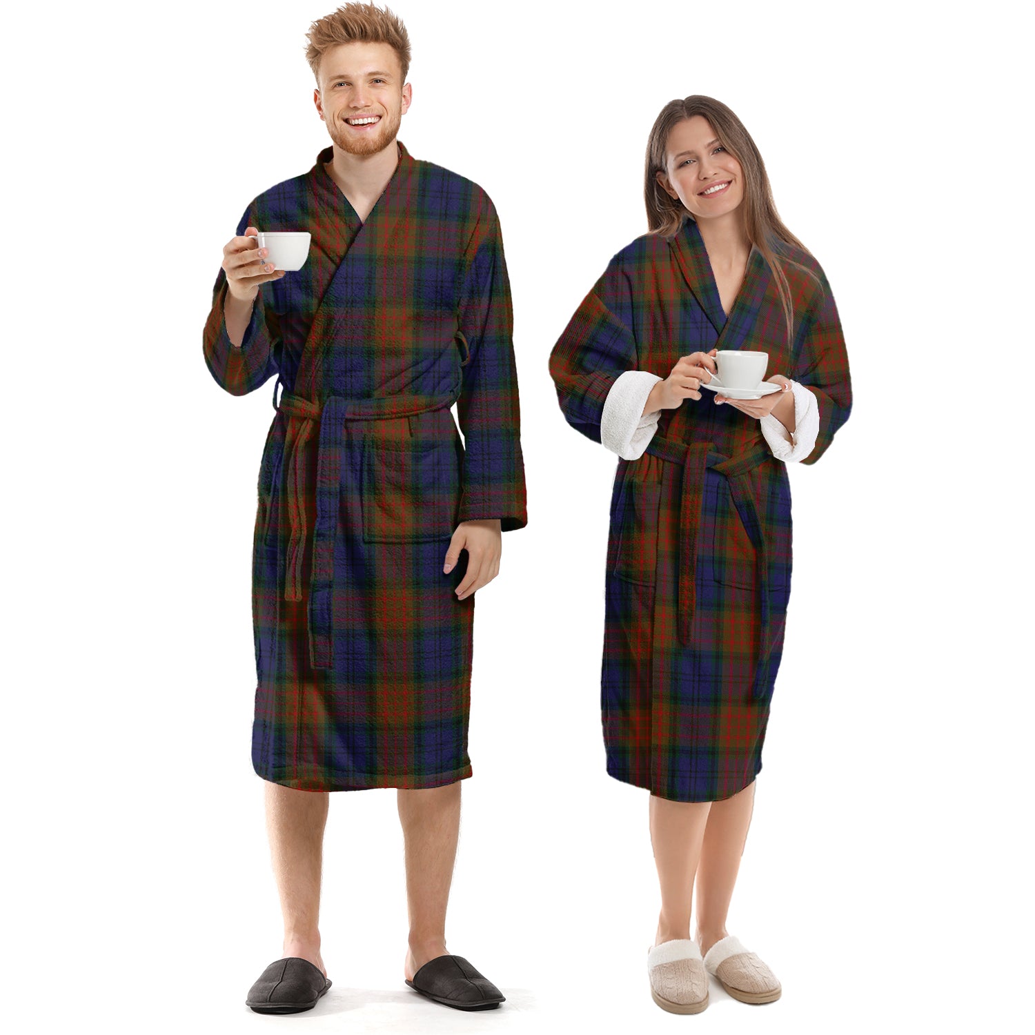 Longford County Ireland Tartan Bathrobe Unisex S - Tartan Vibes Clothing