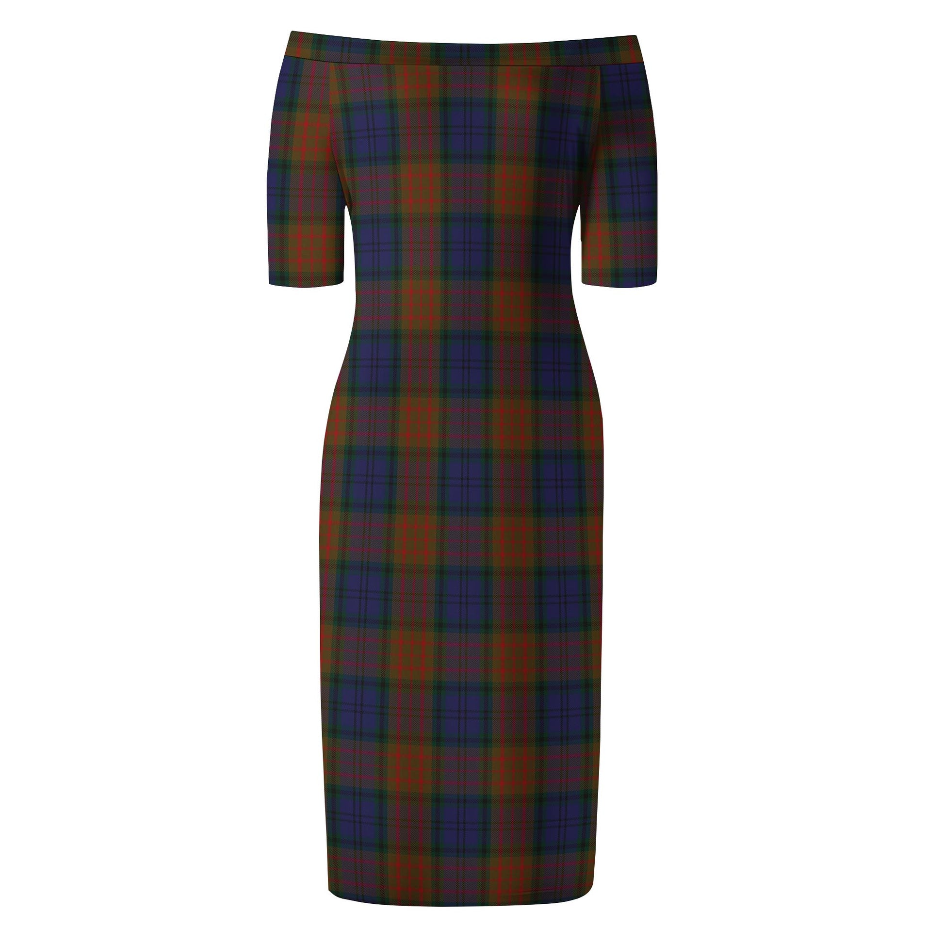 Longford County Ireland Tartan Off Shoulder Lady Dress - Tartanvibesclothing