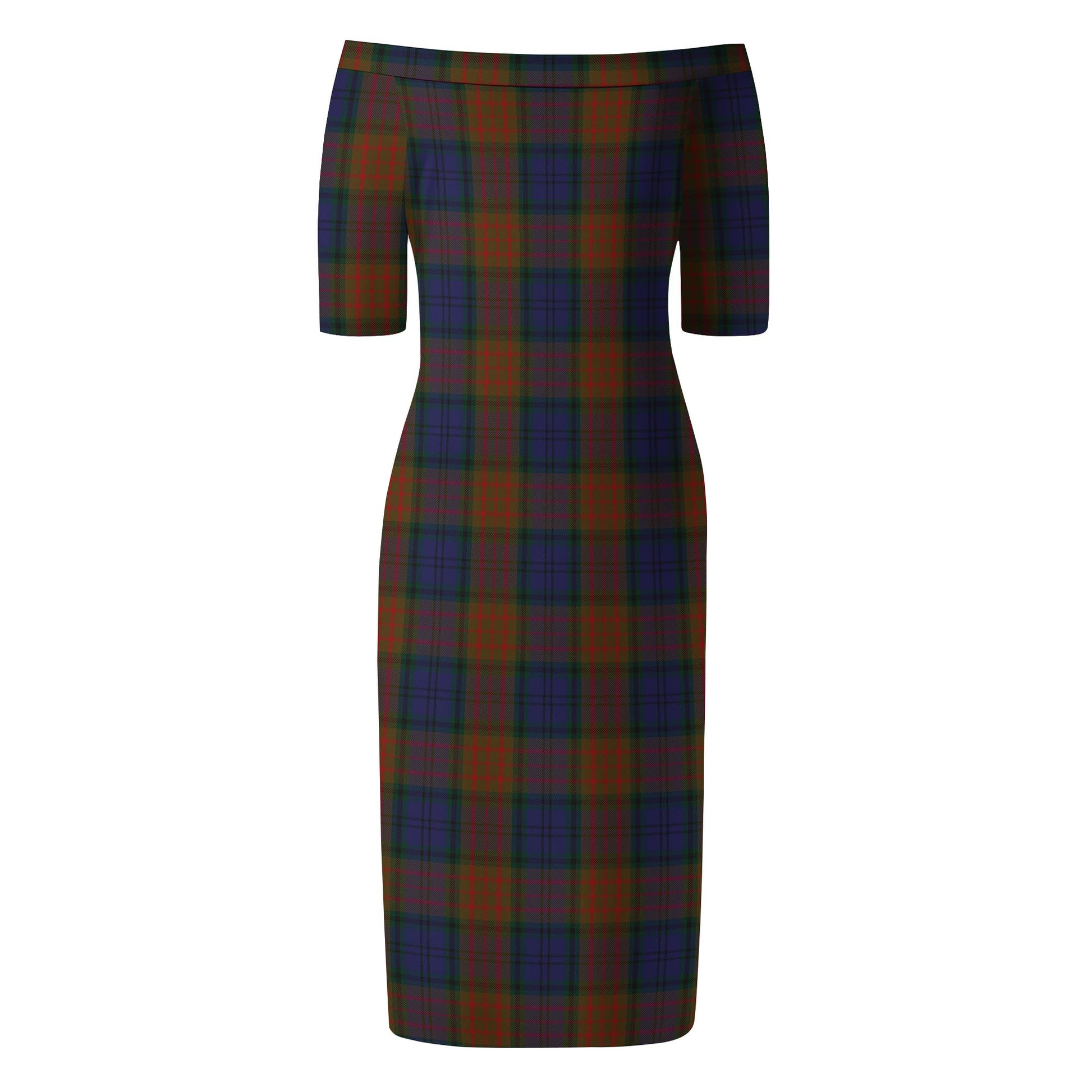 Longford County Ireland Tartan Off Shoulder Lady Dress - Tartanvibesclothing