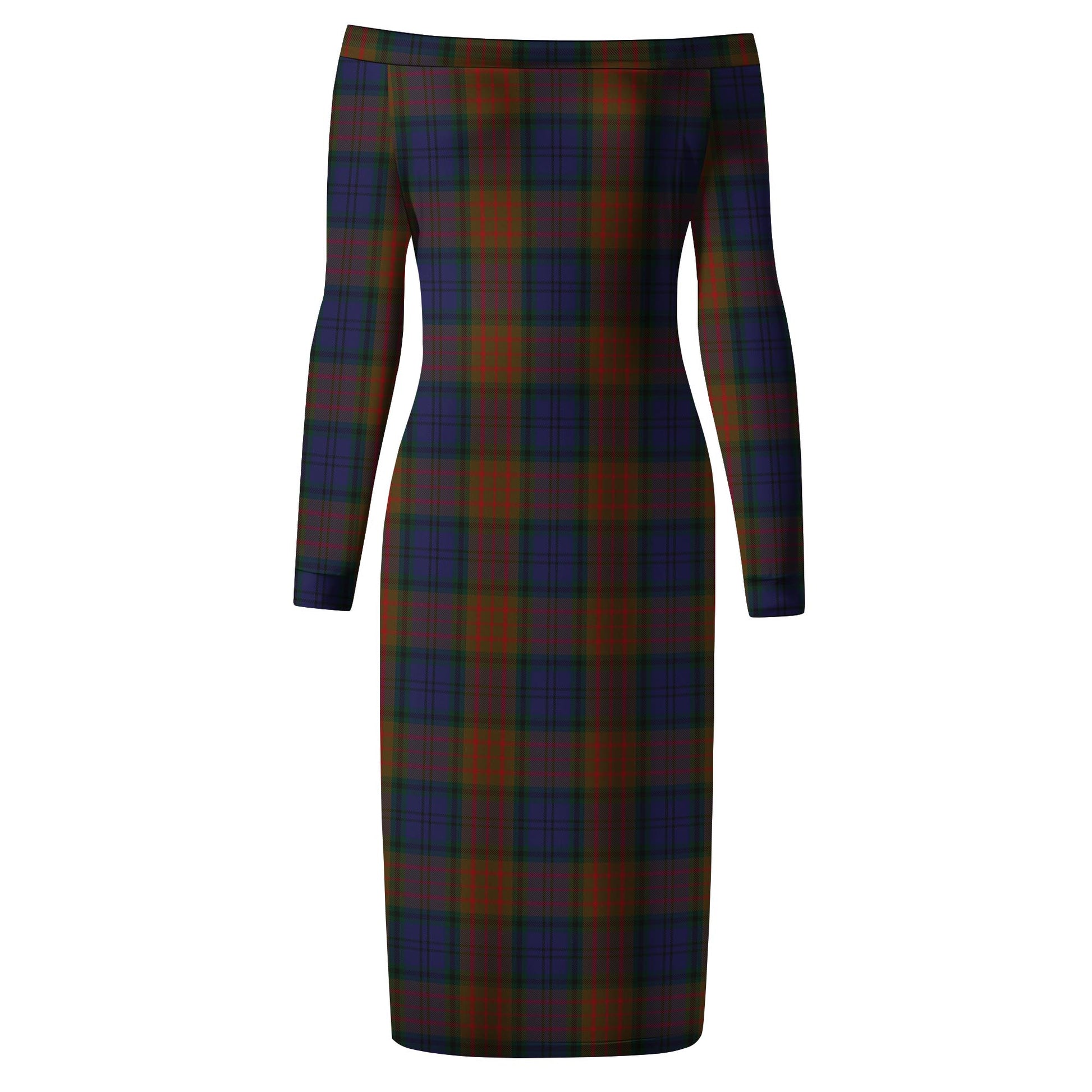 Longford County Ireland Tartan Off Shoulder Lady Dress - Tartanvibesclothing