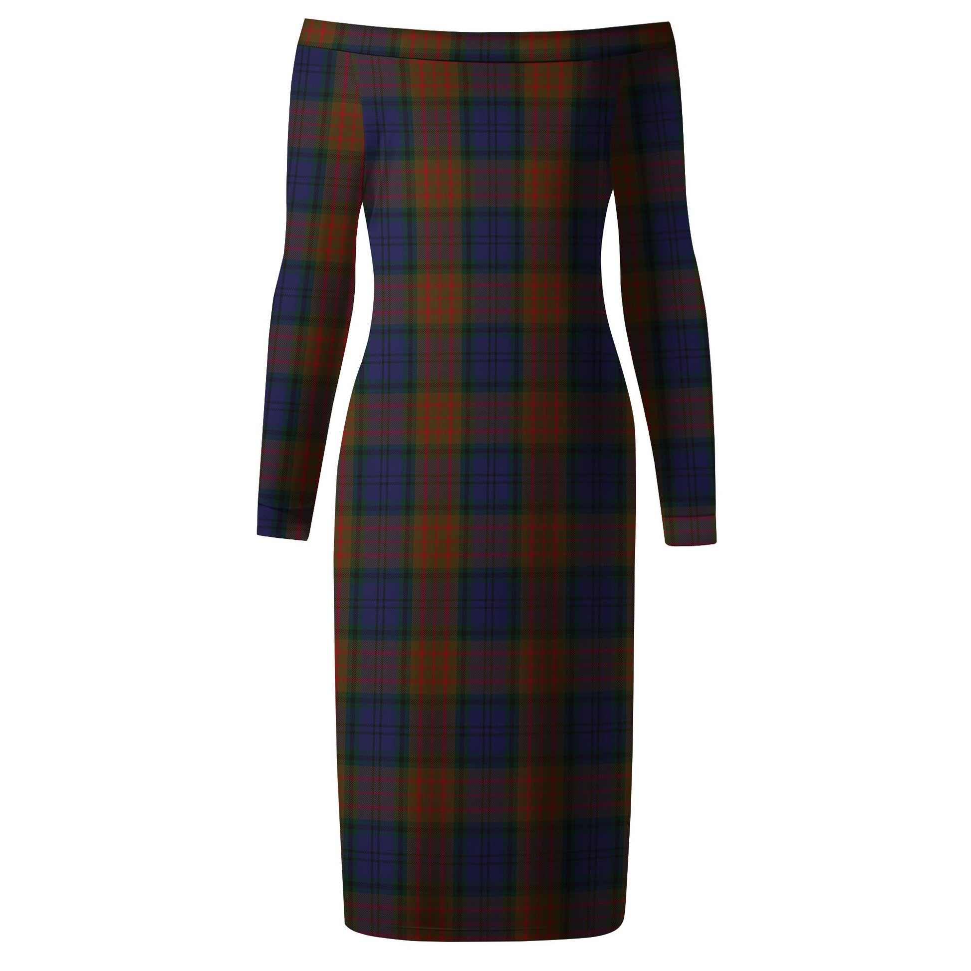 Longford County Ireland Tartan Off Shoulder Lady Dress - Tartanvibesclothing