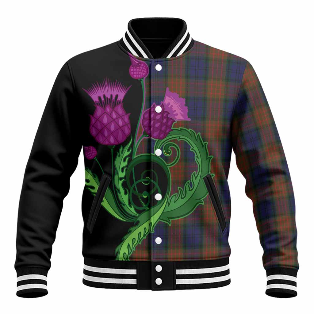Longford County Ireland Tartan Baseball Jacket Traditional Scottish Thistle