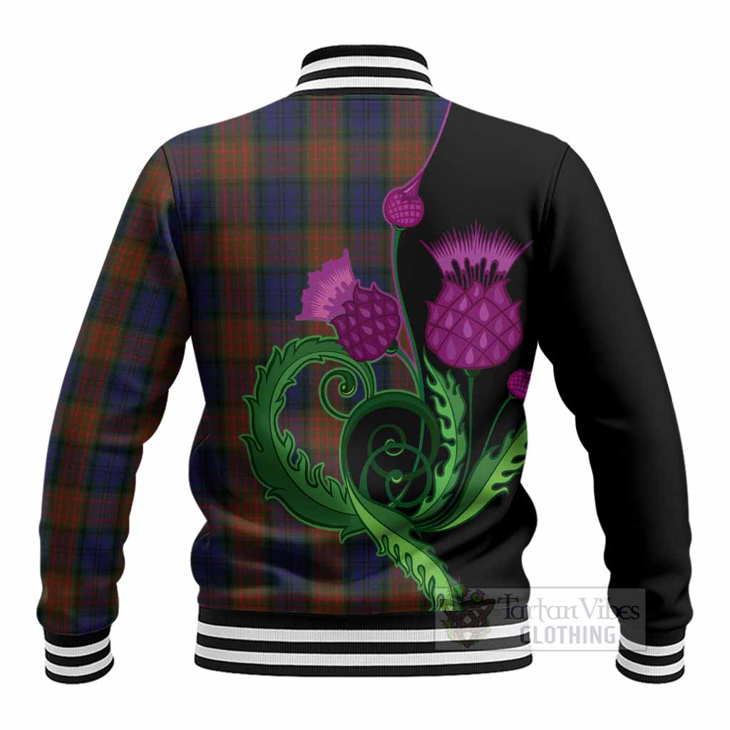 Longford County Ireland Tartan Baseball Jacket Traditional Scottish Thistle