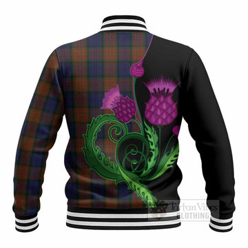 Longford County Ireland Tartan Baseball Jacket Traditional Scottish Thistle