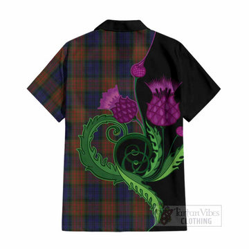 Longford County Ireland Tartan Cotton Hawaiian Shirt Traditional Scottish Thistle