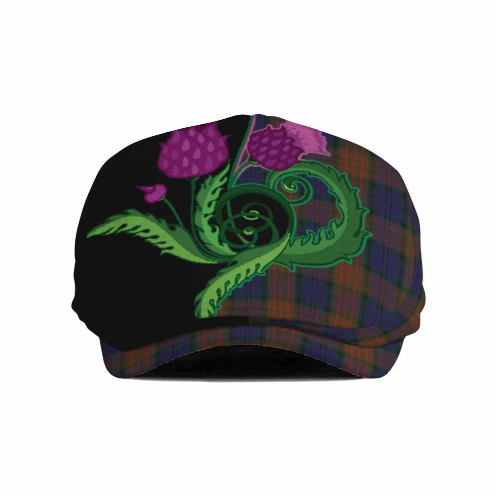 Longford County Ireland Tartan Flat Cap, Jeff Cap Traditional Scottish Thistle