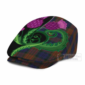 Longford County Ireland Tartan Flat Cap, Jeff Cap Traditional Scottish Thistle