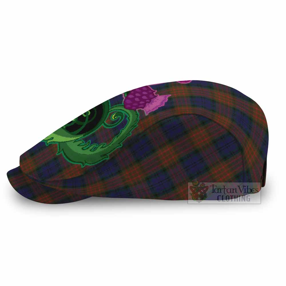 Longford County Ireland Tartan Flat Cap, Jeff Cap Traditional Scottish Thistle