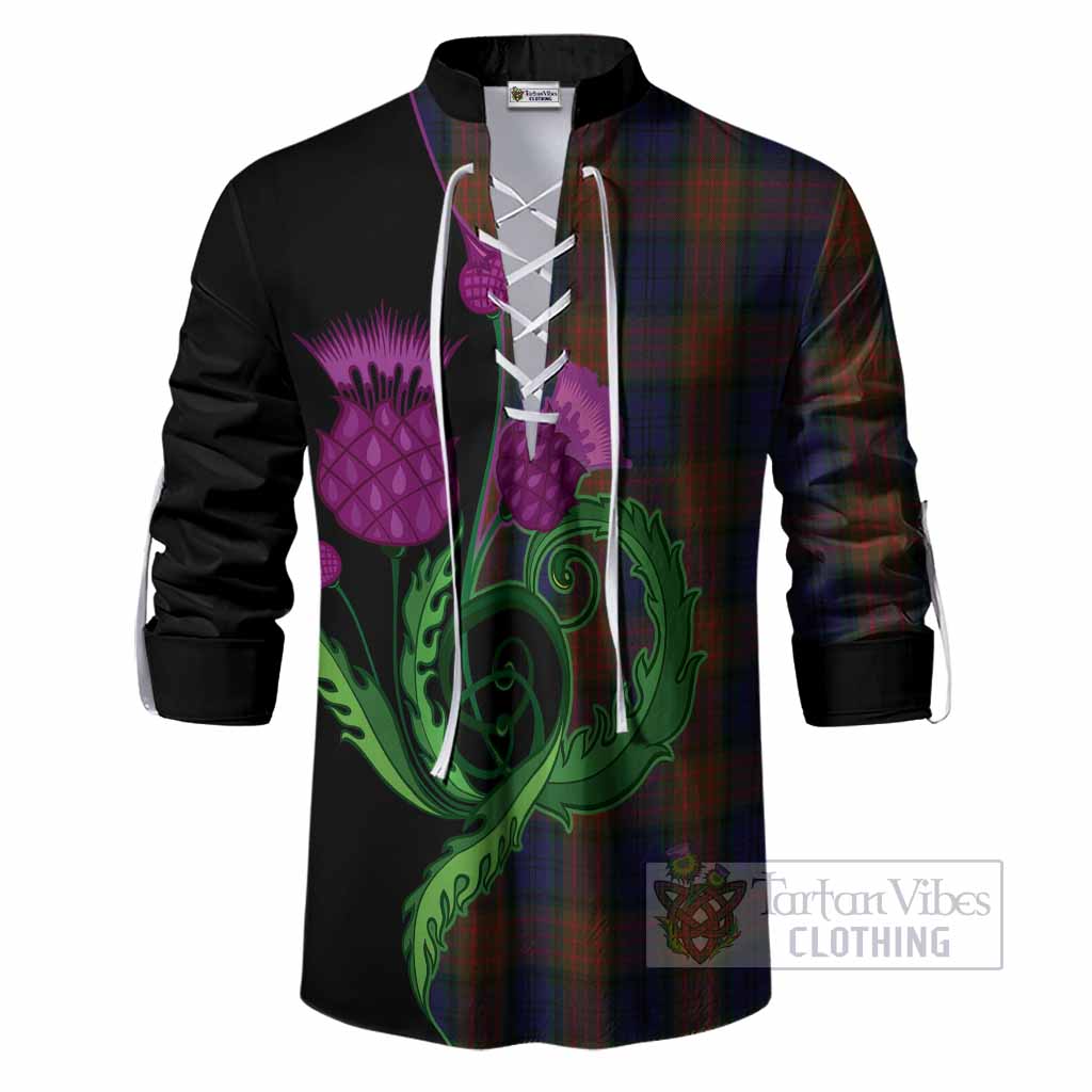 Longford County Ireland Tartan Ghillie Shirt Traditional Scottish Thistle