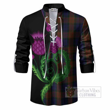 Longford County Ireland Tartan Ghillie Shirt Traditional Scottish Thistle