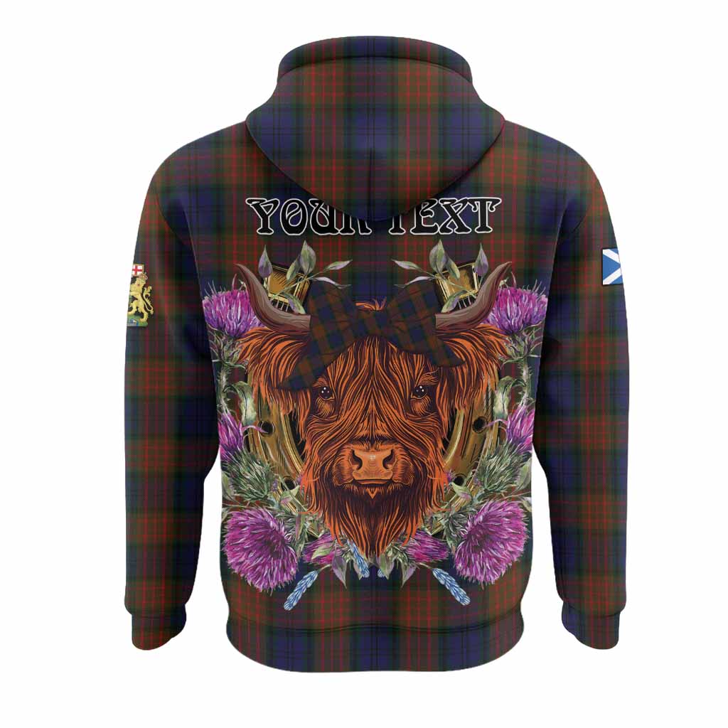 Longford County Ireland Tartan Hoodie Scottish Thistle Heilan Coo